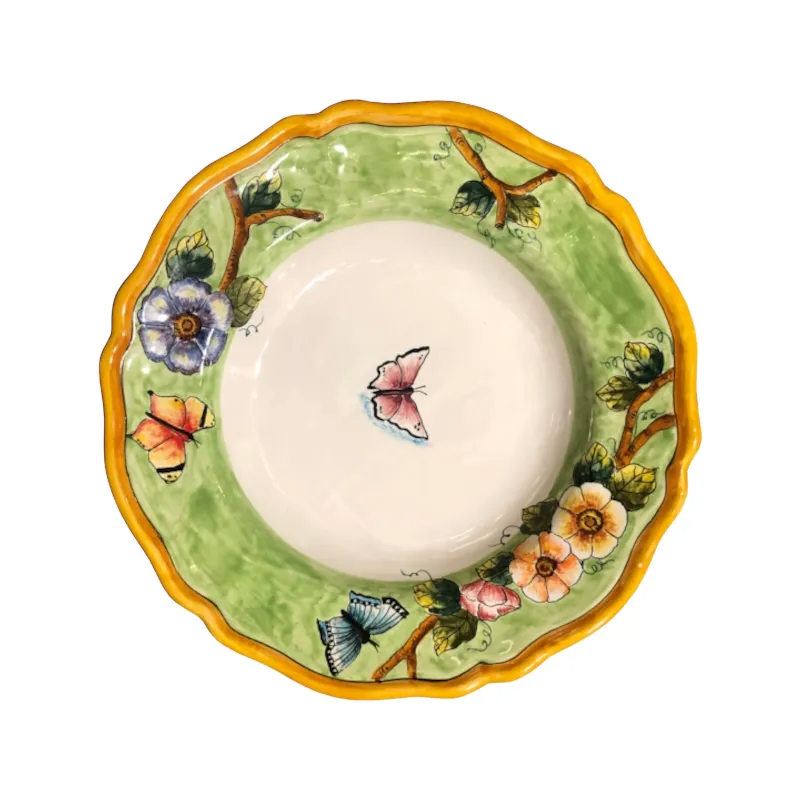 25 cm Soup Plate, Green Background – Elena