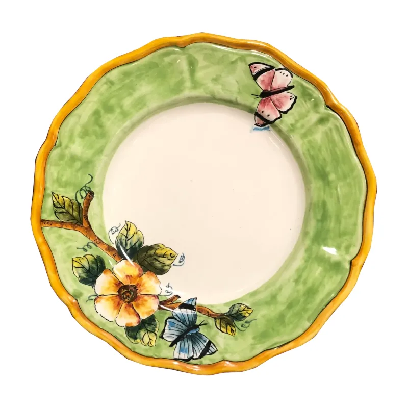 21 cm Dessert Plate, Green Background – Elena