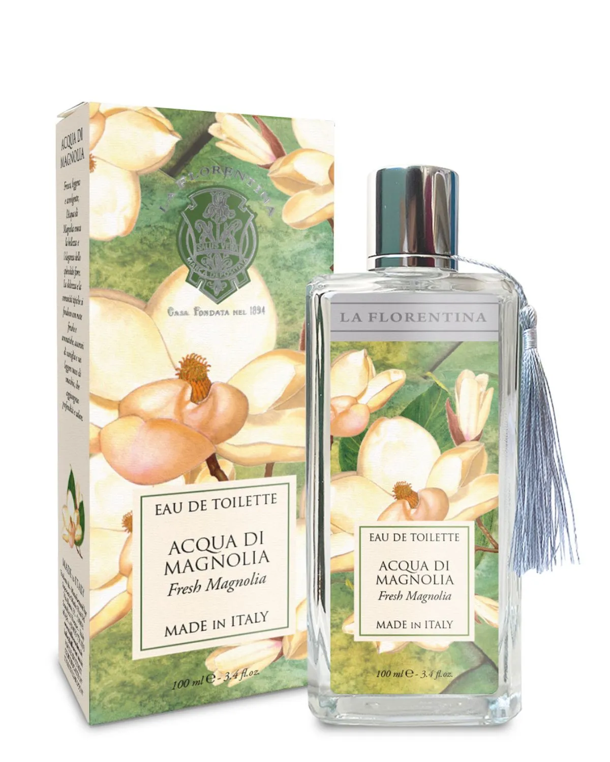 Eau De Toilette – Fresh Magnolia – 100 ml 3.4 oz – La Florentina® Made in Florence