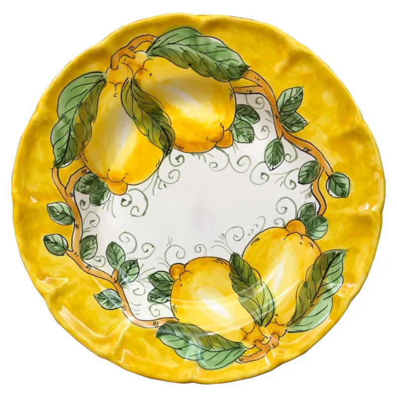 24 cm Pasta Bowl – Lemon & Sea, Yellow