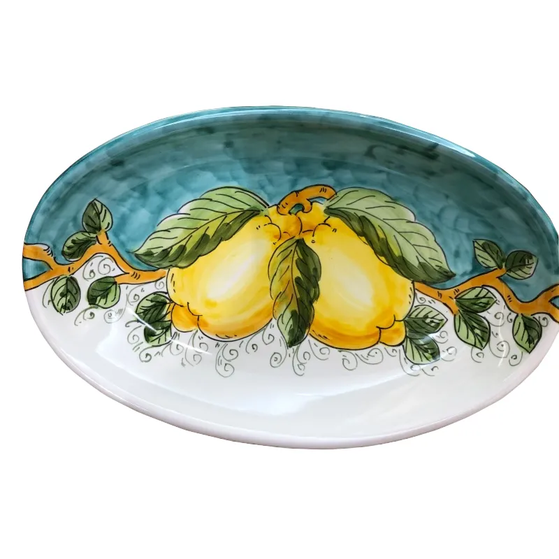 Vassoio Ovale 26cm X 17cm – Limone Mare Verde