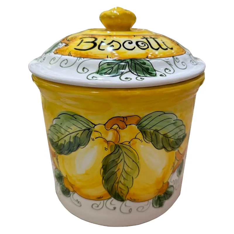 Biscottiera H.22 cm – Limone Mare Giallo