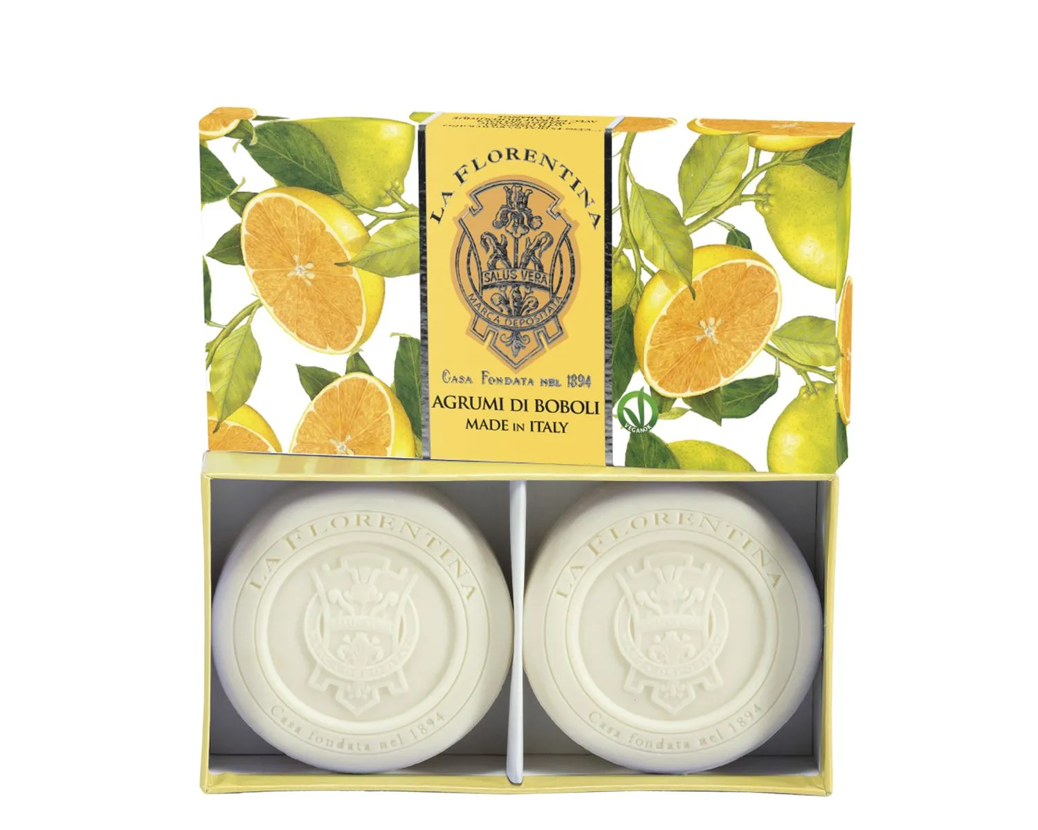 Box of 2 Soap Bars 115 g – Boboli Citrus – La Florentina