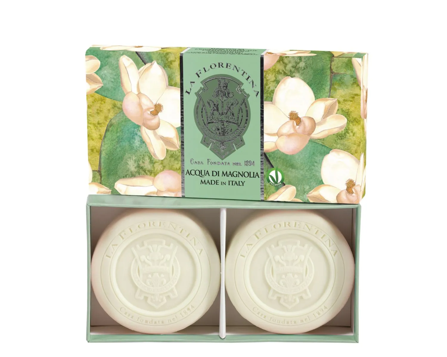 Box of 2 Soap Bars 115 g – Fresh Magnolia – La Florentina