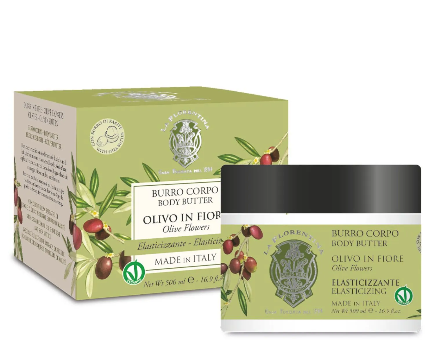 Body Butter 500 ml – Olive Flowers – La Florentina Made in Italy