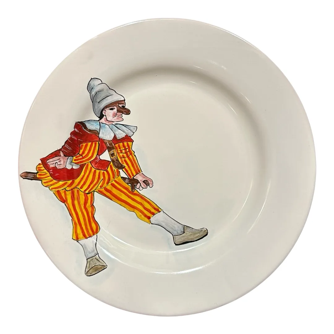 28 cm Dinner Plate “Giangurgolo” – Commedia dell’Arte