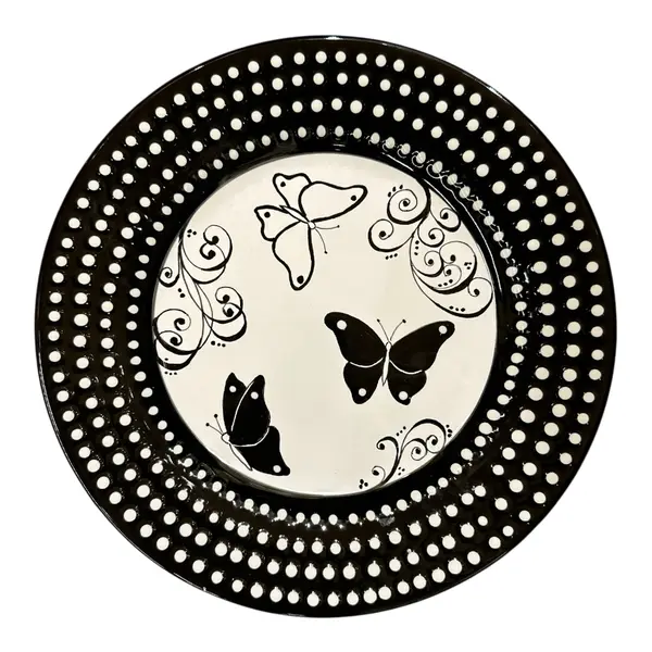 Piatto Piano D.29 cm – Collezione L&L 2 – Black and White