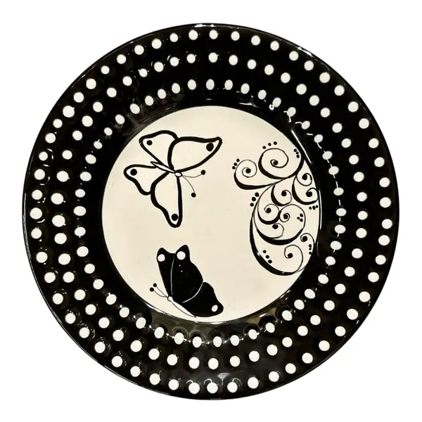 Piatto Dessert D.21 cm – Collezione L&L 2 – Black and White