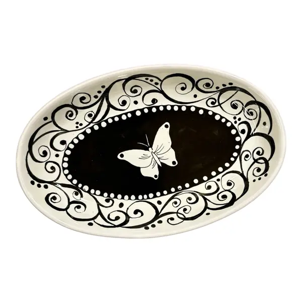 Vassoio Ovale L. 26 cm – Collezione L&L 1 – Black and White