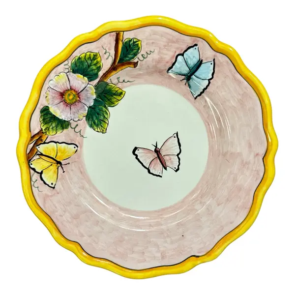 21 cm Dessert Plate, Pink Background – Elena