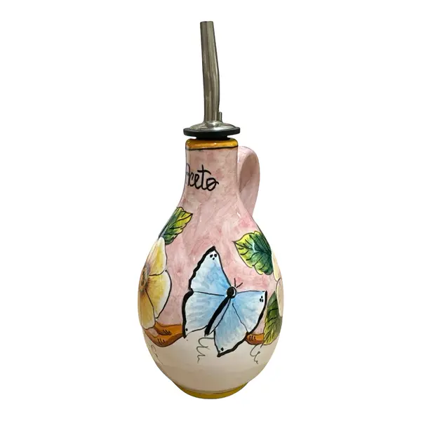 16 cm Vinegar Bottle, Pink Background – Elena