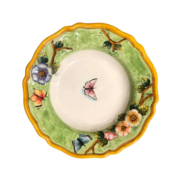 25 cm Soup Plate, Green Background – Elena
