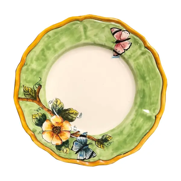 21 cm Dessert Plate, Green Background – Elena