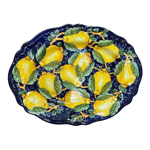 Vassoio Ovale Smerlato 29cm X 38cm – Limone Toscana