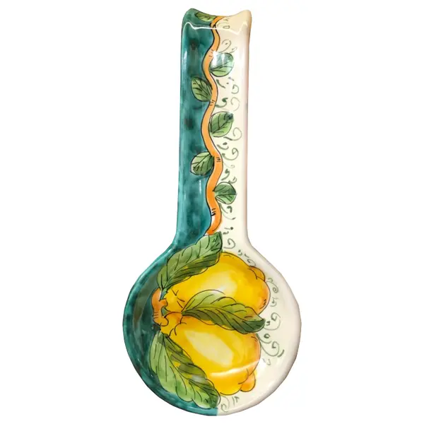 26 cm Spoon Rest – Lemon & Sea, Green