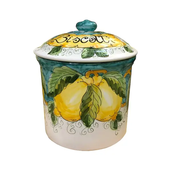 22 cm Cookie Jar – Lemon & Sea, Green