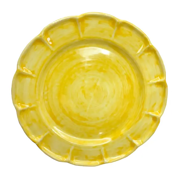 32 cm Scalloped Charger Plate – Lemon & Sea, Yellow