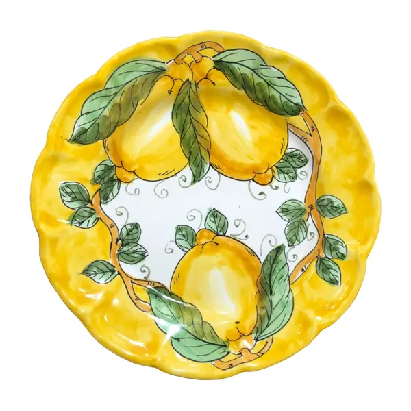 20 cm Dessert Plate – Lemon & Sea, Yellow