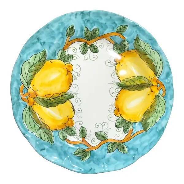 26 cm Dinner Plate – Lemon & Sea, Green