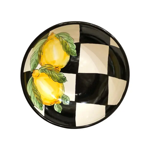 18 cm Bowl, Checkerboard and Lemons – Katie